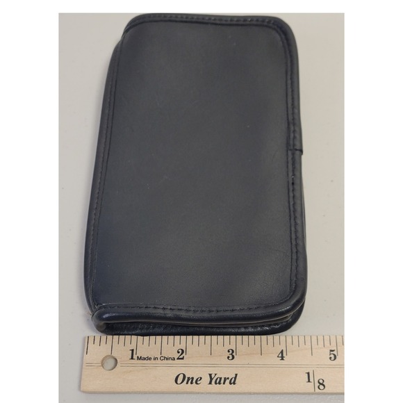 Coach Black Leather Cosmetic Makeup Bag Pouch Clutch Zipper Pouch Travel Storage - Picture 5 of 6